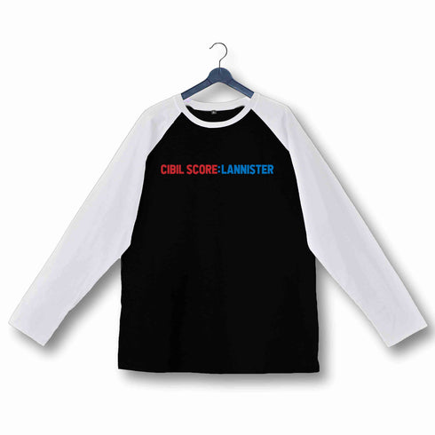5 TV Series CIBIL Score Custom Printed Graphic Design Raglan T-Shirt for Women